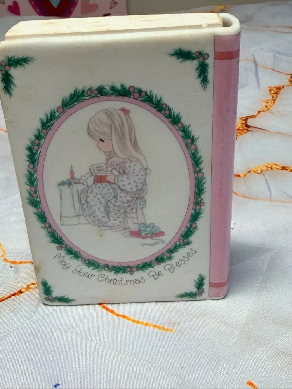 Precious moments New Testament Bible and holder